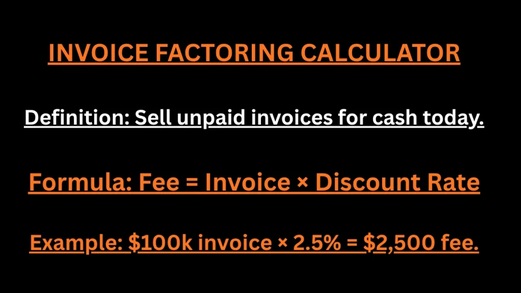 Invoice factoring calculator for accounts receivable fees